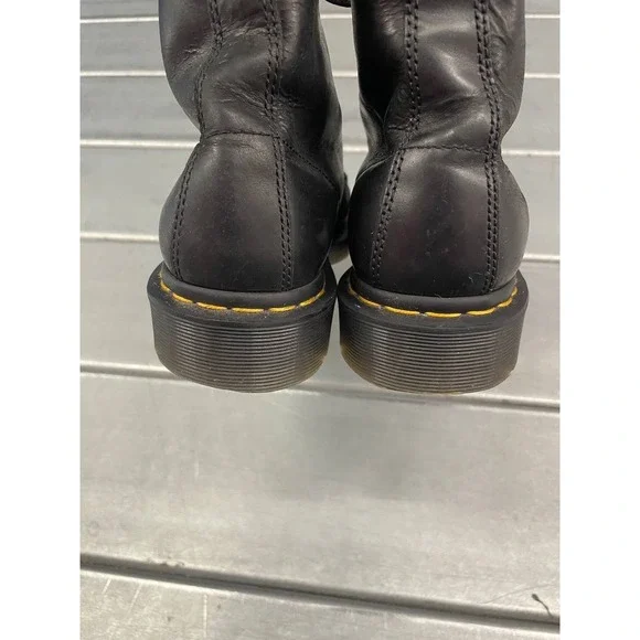 Dr. Martens 1460 Pascal Combat Boots Womens 7 Black Leather Lace Up - Picture 9 of 14